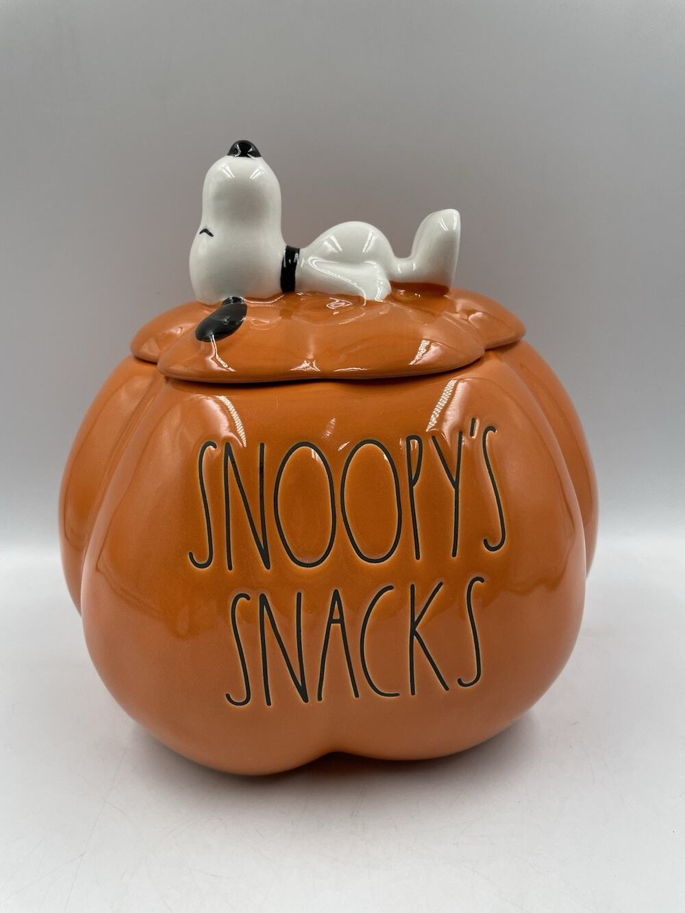 2026 Rae Dunn x Peanuts "Snoopy’s Snacks" Pumpkin Treat Canister NEW